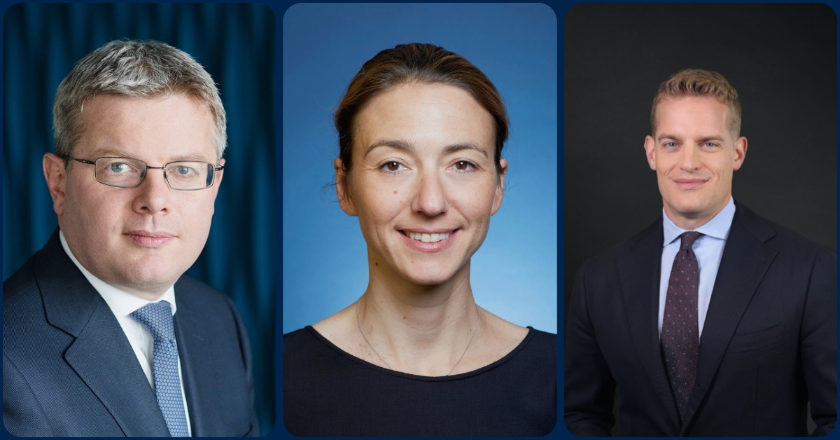 Die Deutsche Bank macht Fabrizio Campelli (links) zum stellvertretenden CEO, Marie-Jeanne Deverdun zur IT-Vorständin und auch DWS-Chef Stefan Hoops zieht in das Führungsgremium ein. Fotos: Deutsche Bank, Collage: DerTreasurer