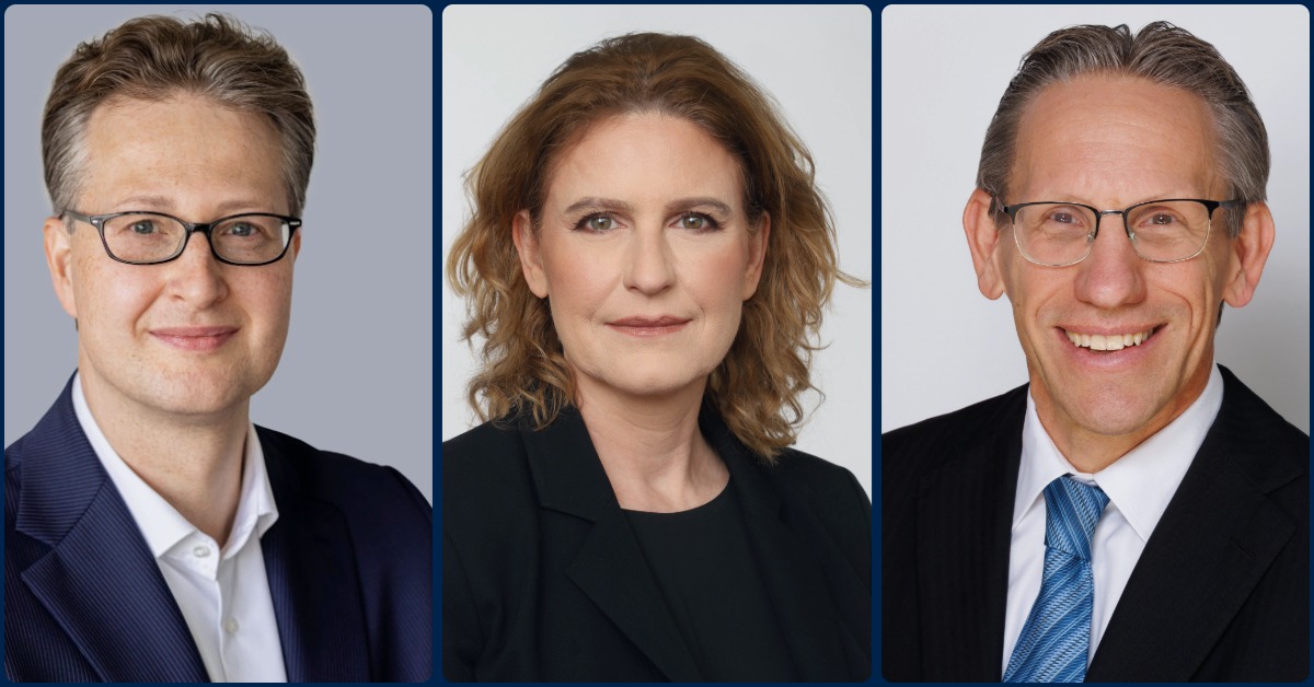 Neue Banking-Jobs für André Haag (links), Brigitte Réthier und Jörg Kukies. Fotos (von links nach rechts): ASN Bank, KfW-Bildarchiv/privat, Morgan Stanley; Collage: DerTreasurer
